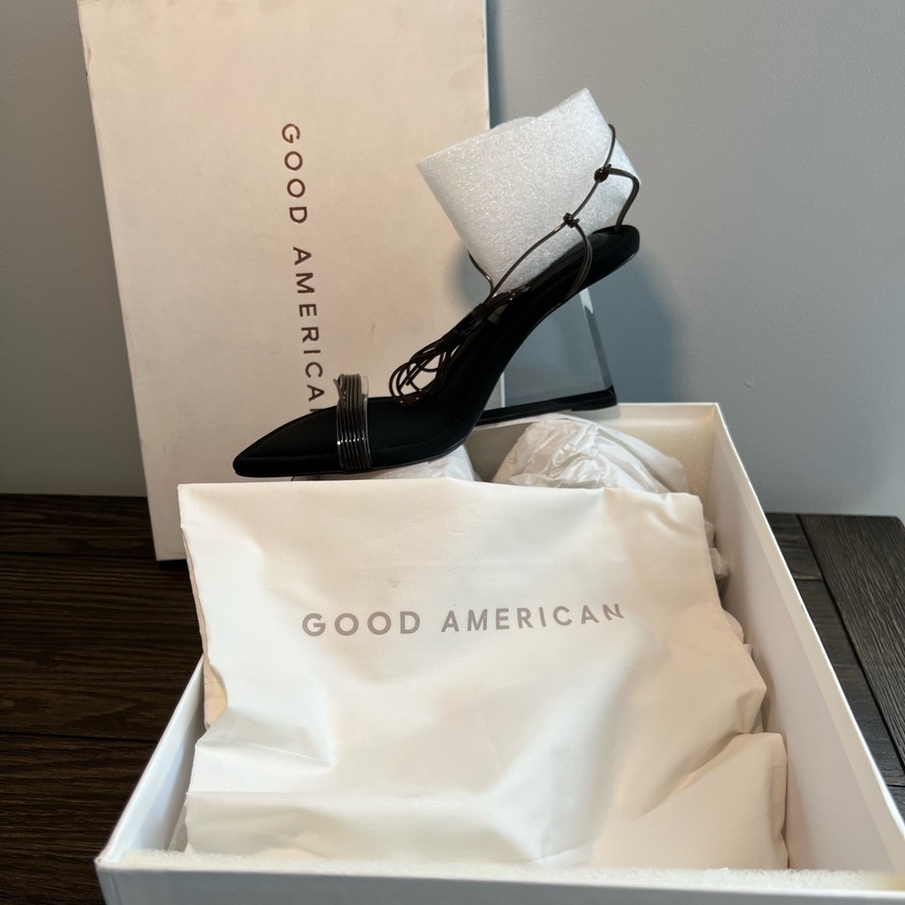 Good American heels black neoprene size 7.5 NWB